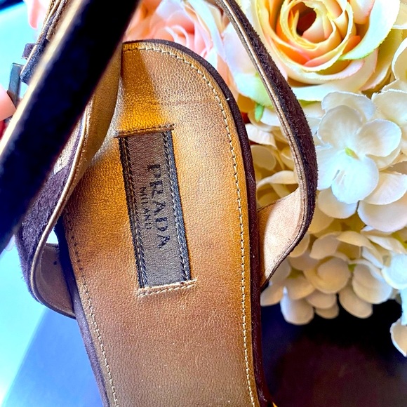 🌟HP2X🎉PRADA💎LUXURY💎Designer Women's Peep Toe Heels - Picture 8 of 16